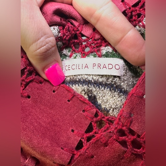 Cecilia Prado Multicolor Boho Aztec snap Kimono with Fringe - Picture 7 of 7